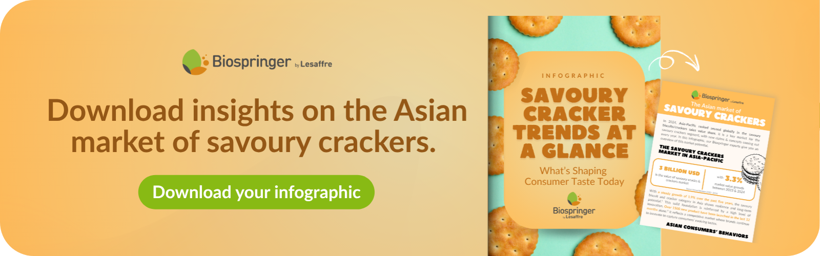Asian market of savoury crackers infographic