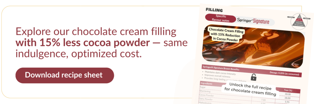 using yeast extract to reduce cocoa powder for chocolate filling