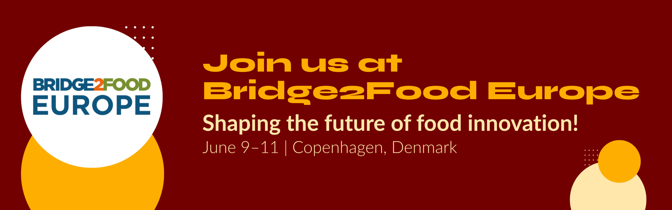 Join us at Bridge2Food Europe